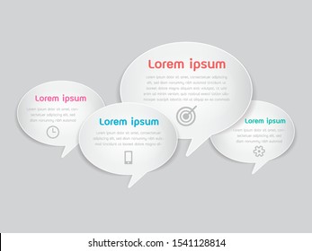 Bubble text shape elements with steps,options,processes or workflow.Business data visualization.Creative infographic template for presentation,vector illustration.