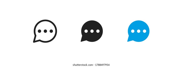 Bubble text simple icon. Message chat isolated line concept illustration in vector flat style.