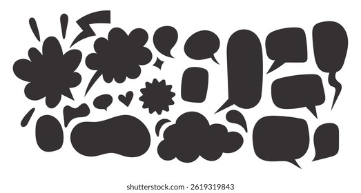 Bubble text, speech bubble vector crayon, doodle colorful