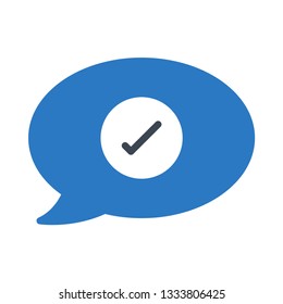 bubble tick glyph double color icon