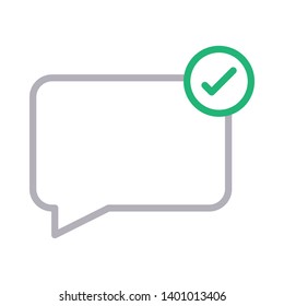 bubble tick vector color line icon