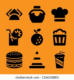 bubble, treat, people, vanilla, set and cell icon vector set. Flat vector design with filled icons. Designed for web and software interfaces