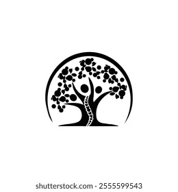 bubble tree vector illustration. black and white