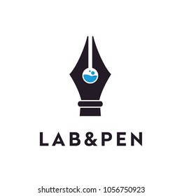 Bubble Tube Lab Pen for Science Research Chemistry logo design inspiration