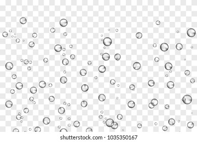Bubble Under Water Isolated On Transparent Background. Vector