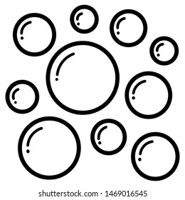 Bubble vector black line isolated on white background. Seamless bubble icon