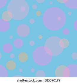 Bubble vector seamless pattern. Cute bubble on colorful background. Simple sweet design with water drops.