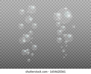 Vector de burbujas. burbuja de jabón en un fondo transparente. Diseño de vectores.	
