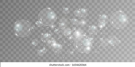 Bubble vector. soap bubble on a transparent background. Vector design.	
