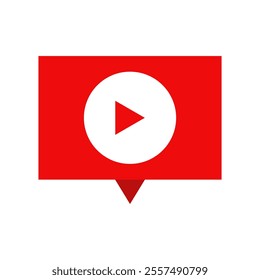 Bubble video playback social media illustrated on white background