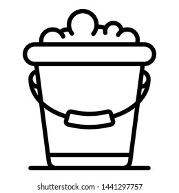 Bubble wash bucket icon. Outline bubble wash bucket vector icon for web design isolated on white background