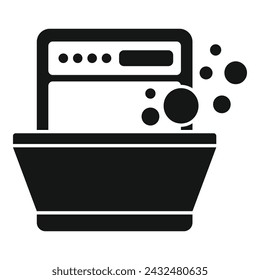 Bubble wash dishwasher icon simple vector. Fixing worker. Service broken appliance