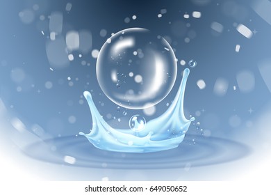 Bubble and Water drop with bokeh background