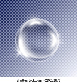 Bubble water, foam, on transparent background. Vector realistic 3d illustration.