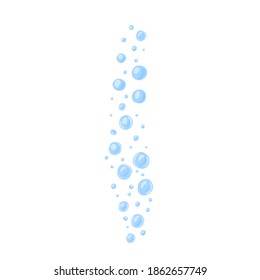 Agua de burbujas aislada en un fondo blanco. Caricatura de color azul lindo en la ilustración del doodle vectorial.