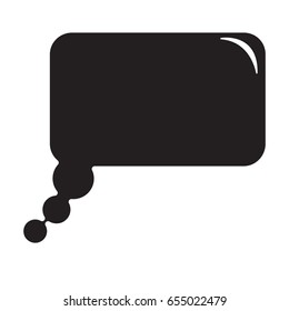 bubble words icon flat black