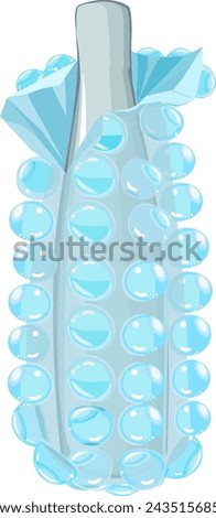 Bubble wrap glass bottle illustration
