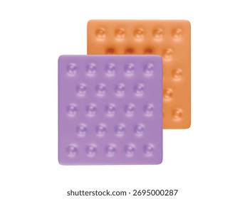 Icono de envoltura de burbujas 3D ilustración render