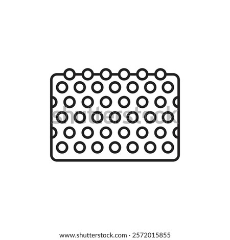 Bubble wrap icon in liner stroke style