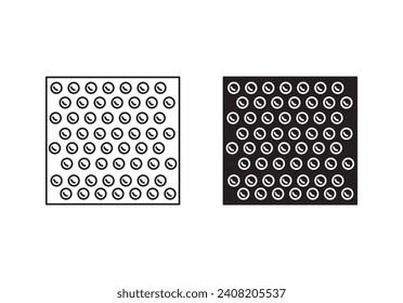 Juego de iconos de ajuste de burbujas. Ilustración del vector