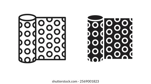 Bubble wrap icon set vector graphics designs