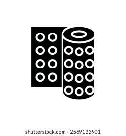 Bubble wrap icon Vector flat thin line illustration