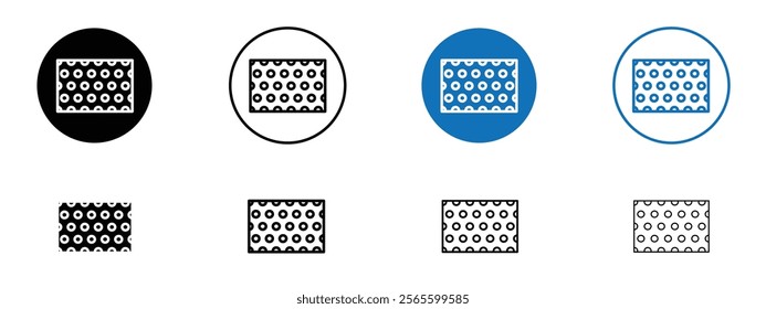 Bubble wrap icons in black and blue colors