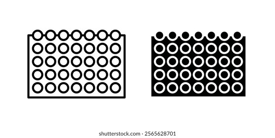 Bubble wrap icons in black and white colors