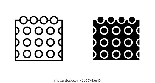 Bubble wrap icons. black and white vector set.