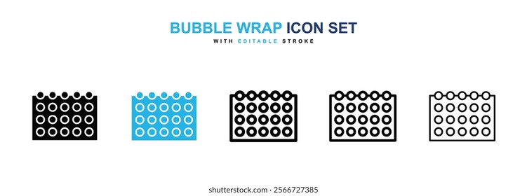 Bubble wrap icons vector collection pack.