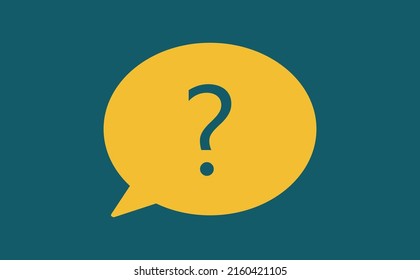 Icono del signo de interrogación amarillo burbuja con fondo verde