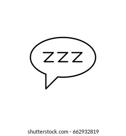 Bubble zzz icon. Line icon for web and mobile interfaces.