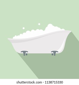 Bubblebath in bathtub icon. Flat illustration of bubblebath in bathtub vector icon for web design