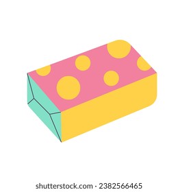 Bubblegum from 90s. Chewing gum in packaging. Flat cartoon vector illustration isolated on a white background.
