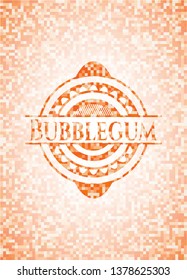 Bubblegum abstract orange mosaic emblem