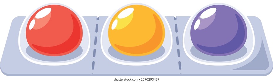 Bubblegum ball in blister vector illustration
