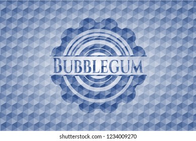 Bubblegum blue polygonal emblem.