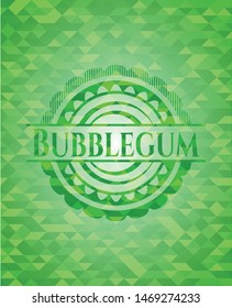 Bubblegum green emblem. Mosaic background. Vector Illustration. Detailed.