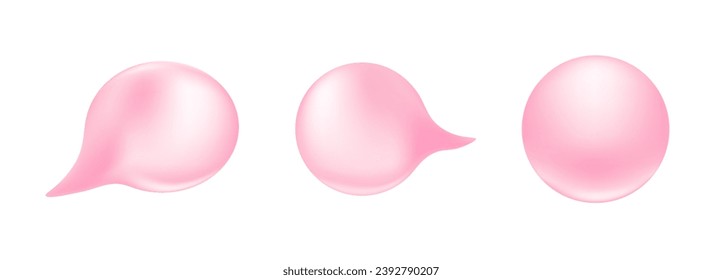 bubblegum inflated pink 3d isolated. Bubble gum balloon