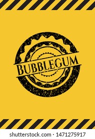 Bubblegum inside warning sign, black grunge emblem. Vector Illustration. Detailed.