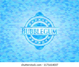 Bubblegum light blue mosaic emblem