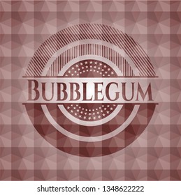 Bubblegum red polygonal badge. Seamless.