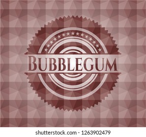 Bubblegum red seamless geometric emblem.