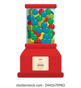 Bubblegum slot icon cartoon vector. Dessert machine. Childhood old equipment