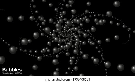 Bubbles Abstract Dark Vector Background. Vector illustration