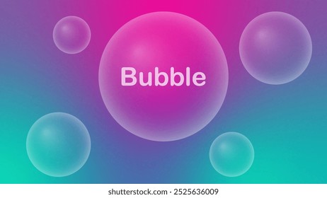 Bubbles abstract geometric on gradient vibrant colour  background. pink and green colour gradation. Graphic Business background hitech technology digital design illustration web template.