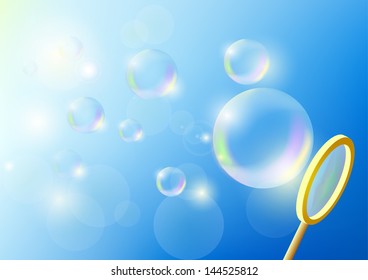 bubbles against the blue sky