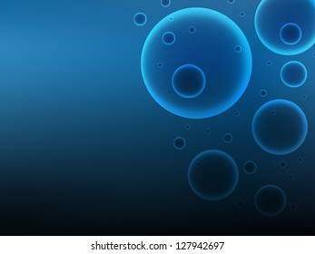 Bubbles of air under water, vector illustration