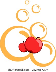 bubbles and apple, apple cider vector icon