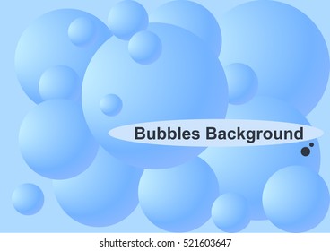 bubbles background blue color 3D effect